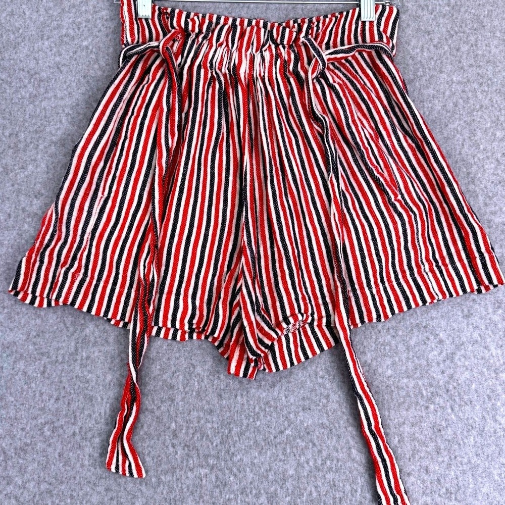Indigo Rein Women's High Rise Paperbag Preppy Americana Nautical Shorts Coastal